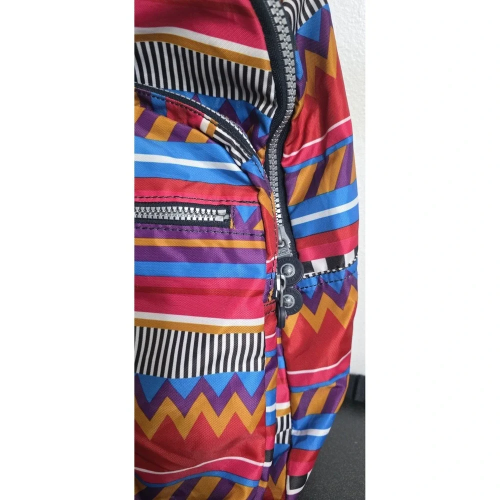 Kipling Backpack Clas Seoul Nylon Full Size Bag Weekend Travel‎ Aztec Tribal EUC